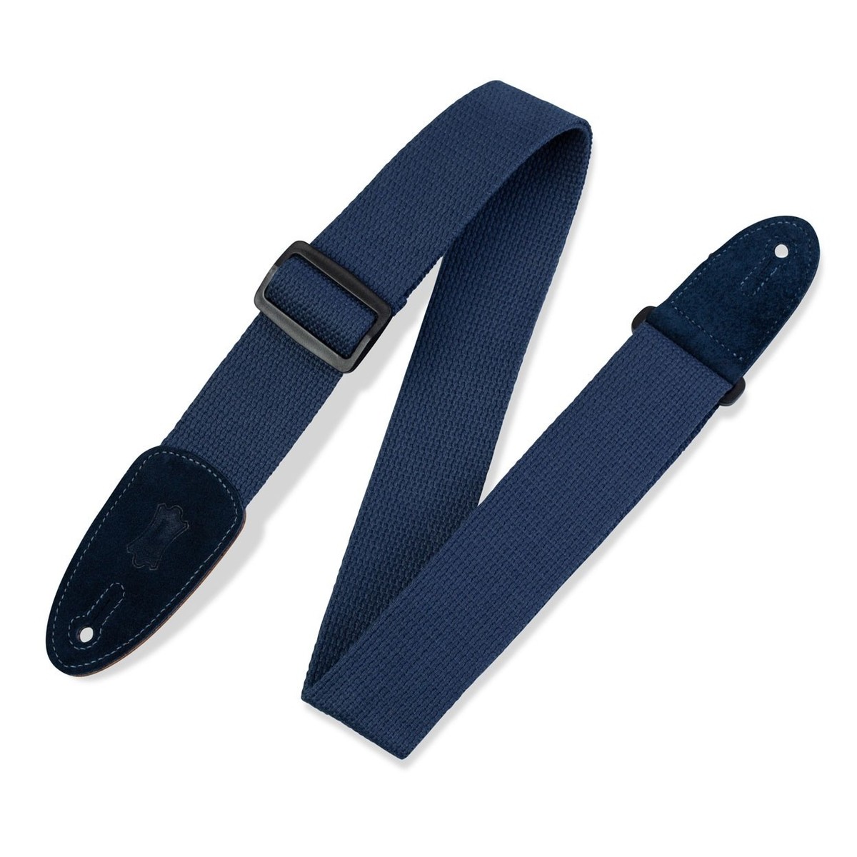 Levys MC8-NAV 2" Cotton Guitar Strap w/ Leather Ends Navy - Image 1