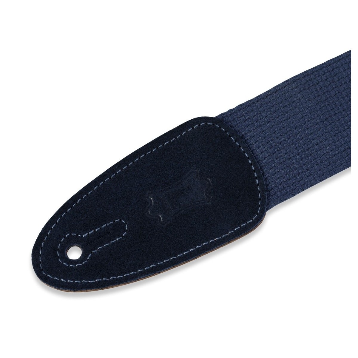 Levys MC8-NAV 2" Cotton Guitar Strap w/ Leather Ends Navy - Image 2