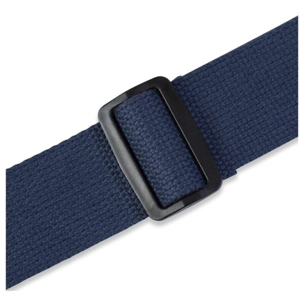 Levys MC8-NAV 2" Cotton Guitar Strap w/ Leather Ends Navy - Image 3