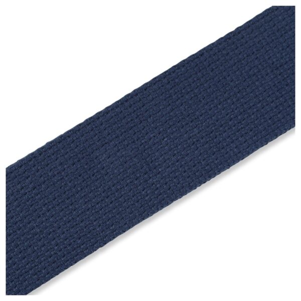 Levys MC8-NAV 2" Cotton Guitar Strap w/ Leather Ends Navy - Image 4