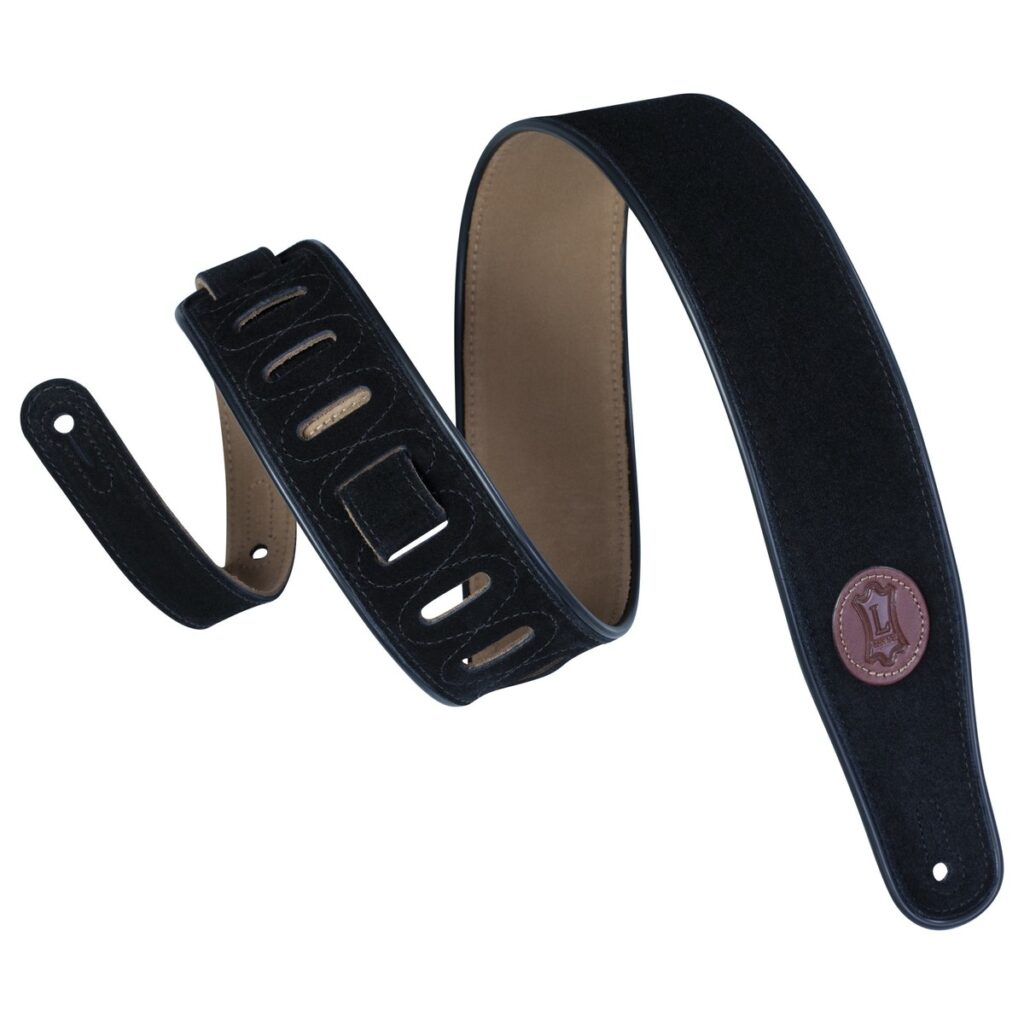 Levys MSS3-BLK 2.5" Suede Leather Guitar Strap Black