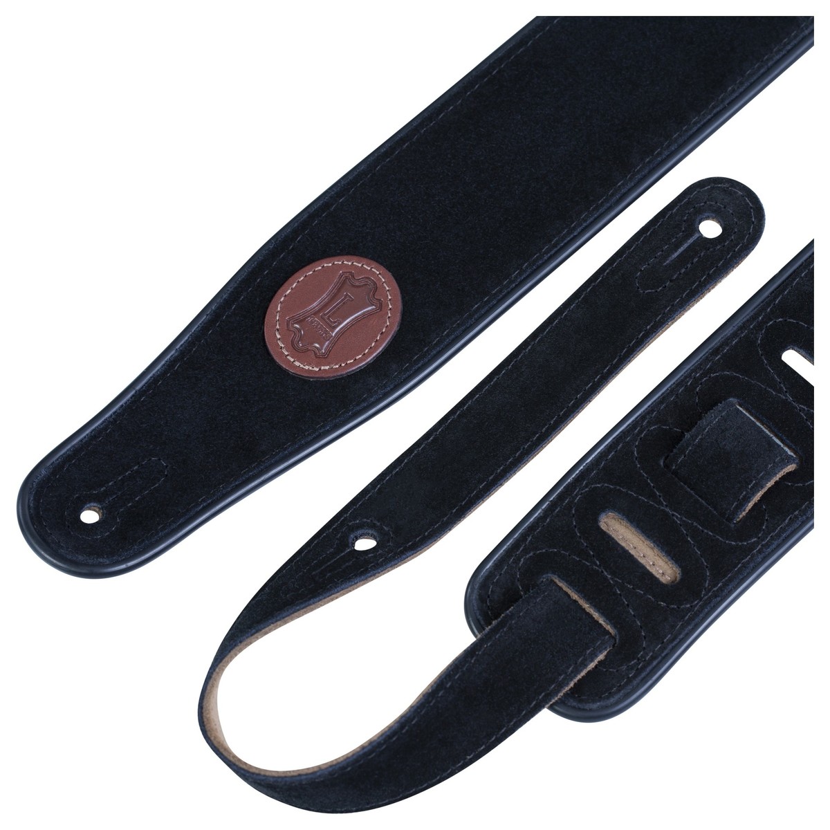 Levys MSS3-BLK 2.5" Suede Leather Guitar Strap Black - Image 2