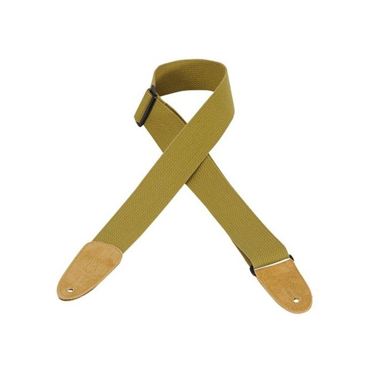 Levys 2" Cotton Guitar Strap w/ Leather Ends Tan - Image 1