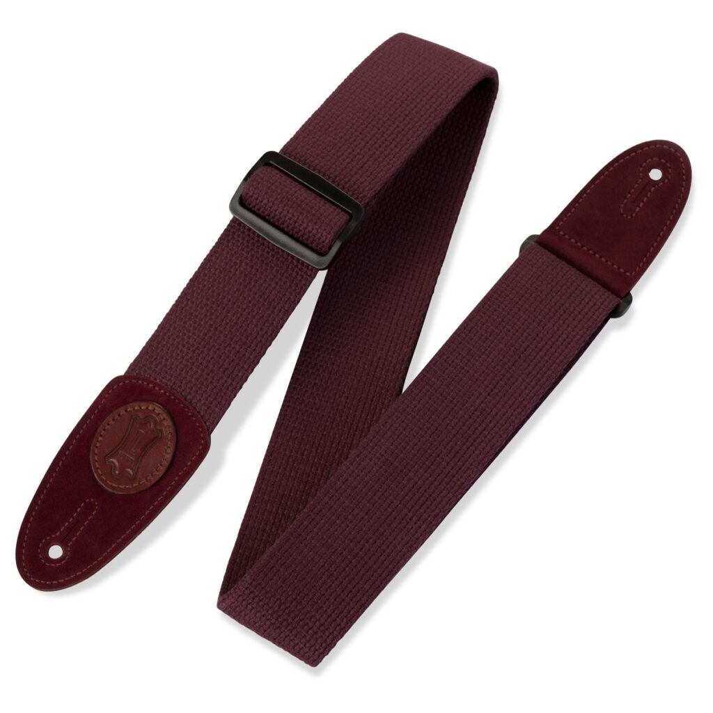 Levys MSSC8-BRG 2" Cotton Guitar Strap Burgundy