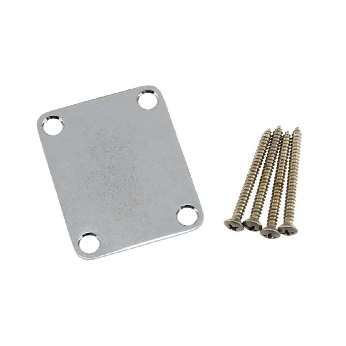 Fender Road Worn Guitar Neck Plate inc Screws Chrome - Image 1