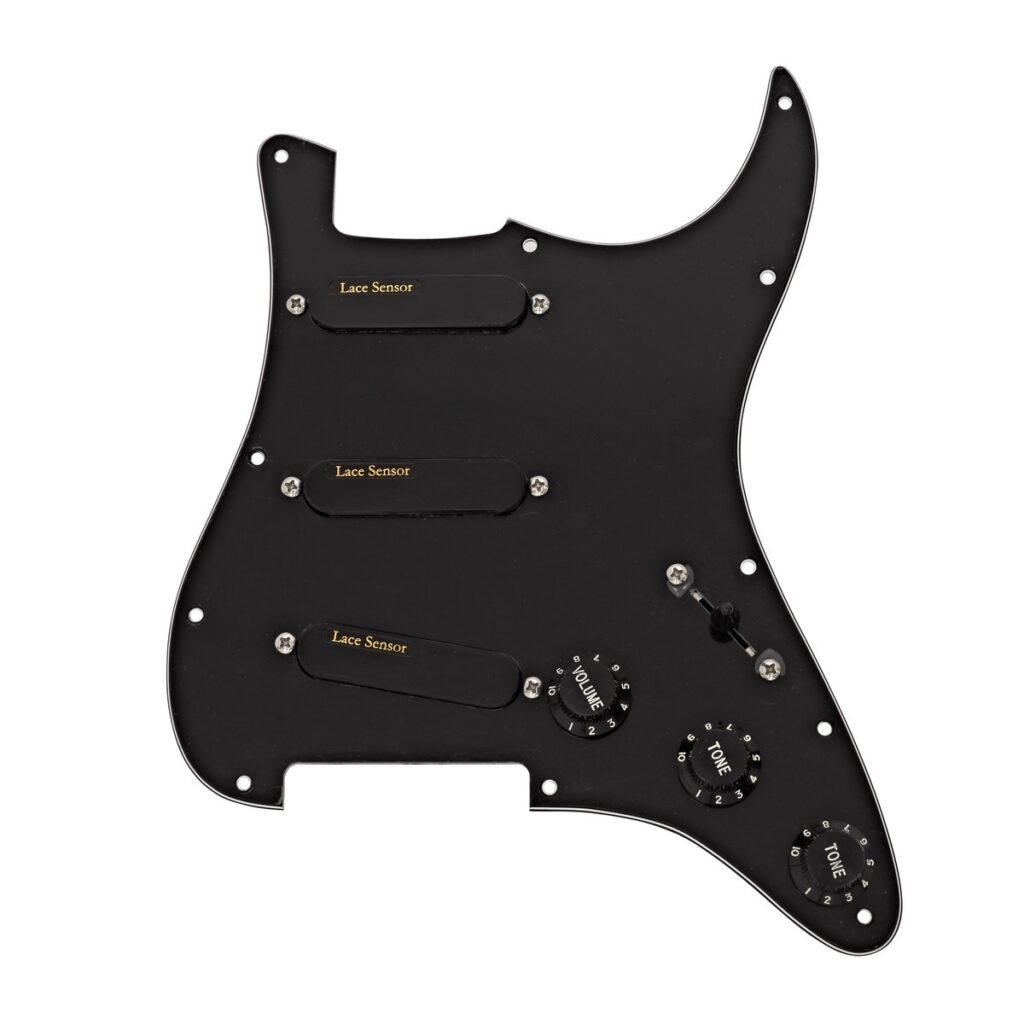 Lace Sensor Gold Loaded Pickguard SSS Black