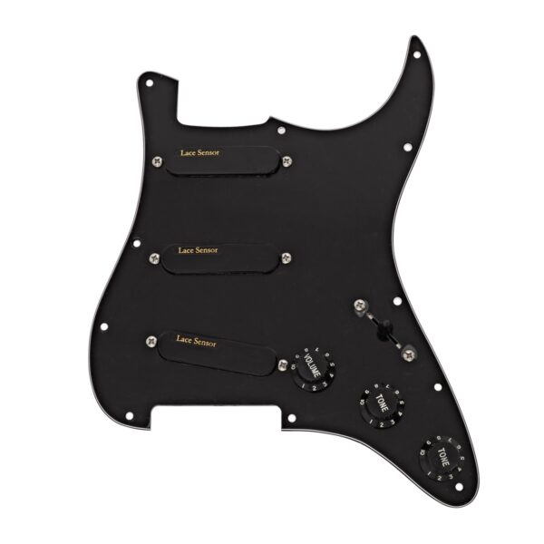 Lace Sensor Gold Loaded Pickguard SSS Black - Image 1