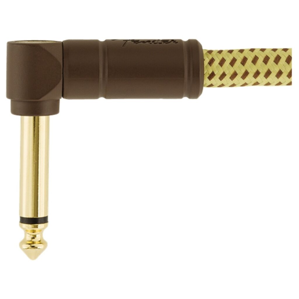 Fender Deluxe 30CM/1ft Angle Instrument Cable Tweed