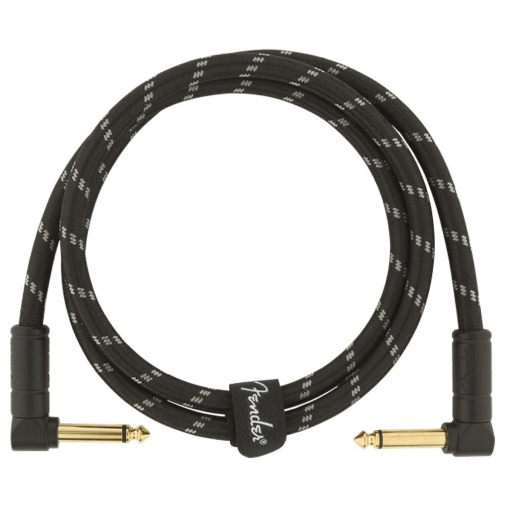 Fender Deluxe 3ft Angle Instrument Cable Black Tweed