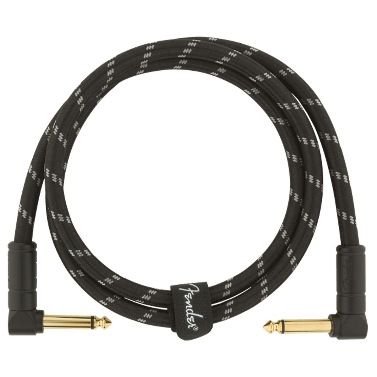 Fender Deluxe 3ft Angle Instrument Cable Black Tweed - Image 3