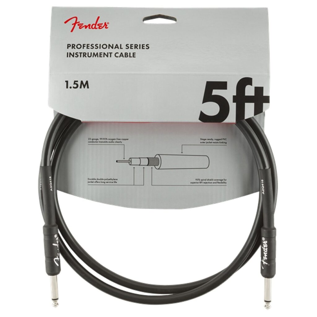 Fender Professional 5ft Straight Instrument Cable Black