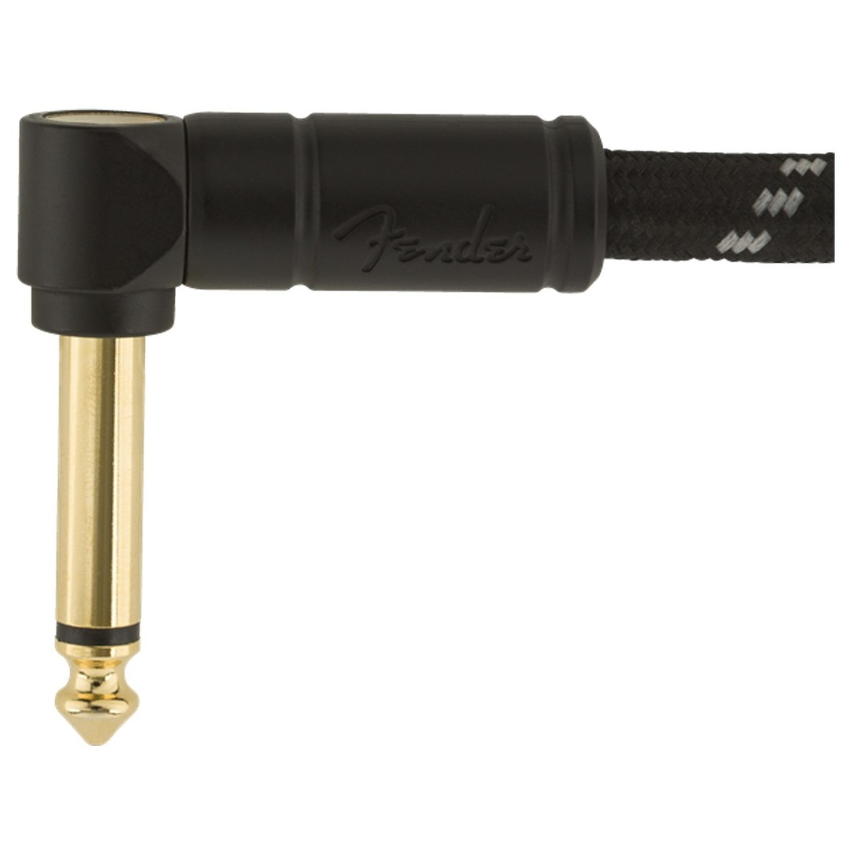 Fender Deluxe 25ft Straight/Angle Instrument Cable Black Tweed - Image 2