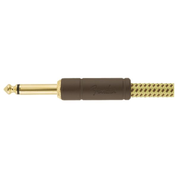 Fender Deluxe 25ft Straight/Angle Instrument Cable Tweed - Image 3