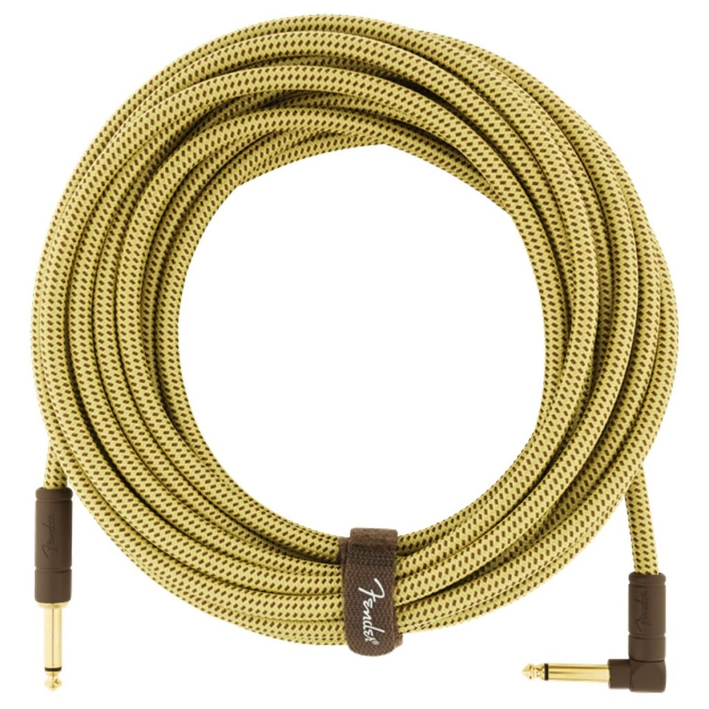 Fender Deluxe 25ft Straight/Angle Instrument Cable Tweed