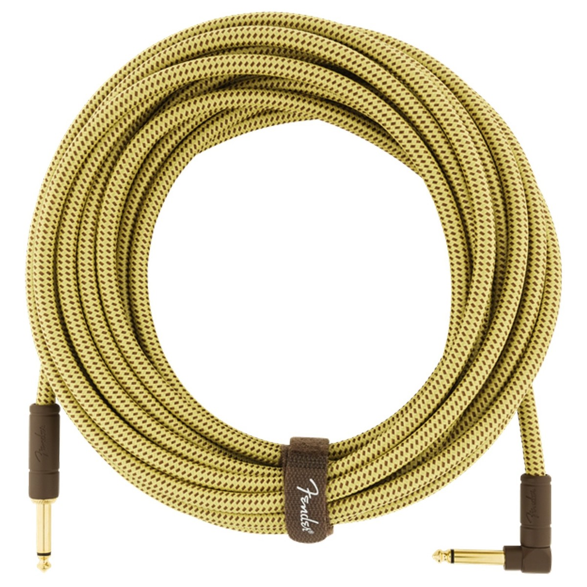 Fender Deluxe 25ft Straight/Angle Instrument Cable Tweed - Image 4