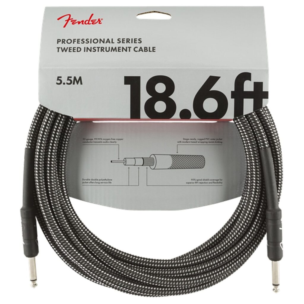 Fender Professional Series Instrument Cable 5.5M / 18.6 Gray Tweed