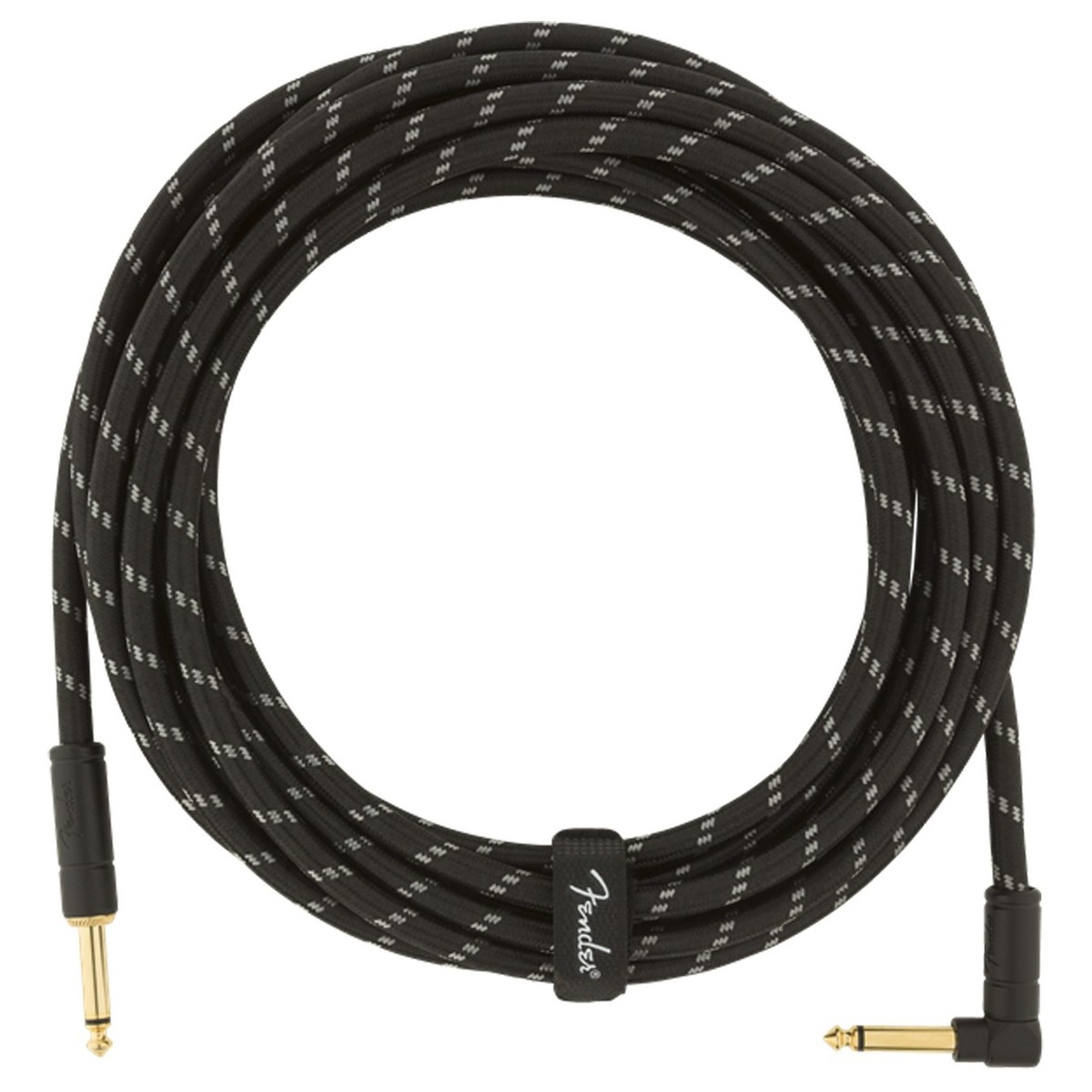 Fender Deluxe 18.6ft Straight/Angle Instrument Cable Black Tweed - Image 4