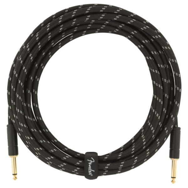 Fender Deluxe 18.6ft Straight Instrument Cable Black Tweed - Image 3