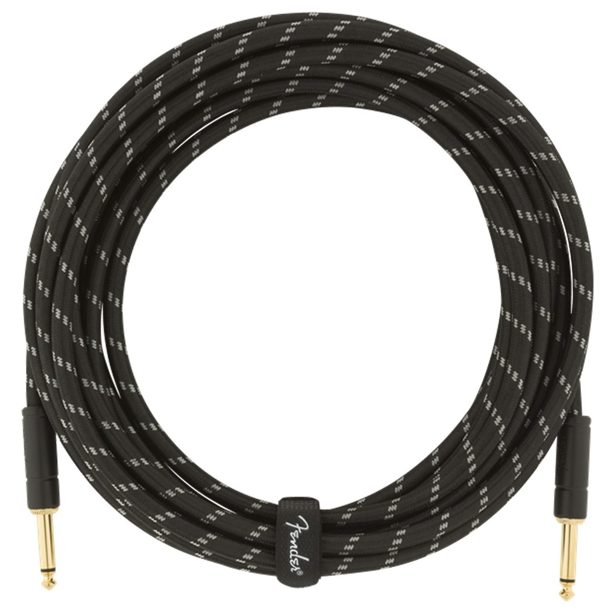 Fender Deluxe 18.6ft Straight Instrument Cable Black Tweed - Image 3