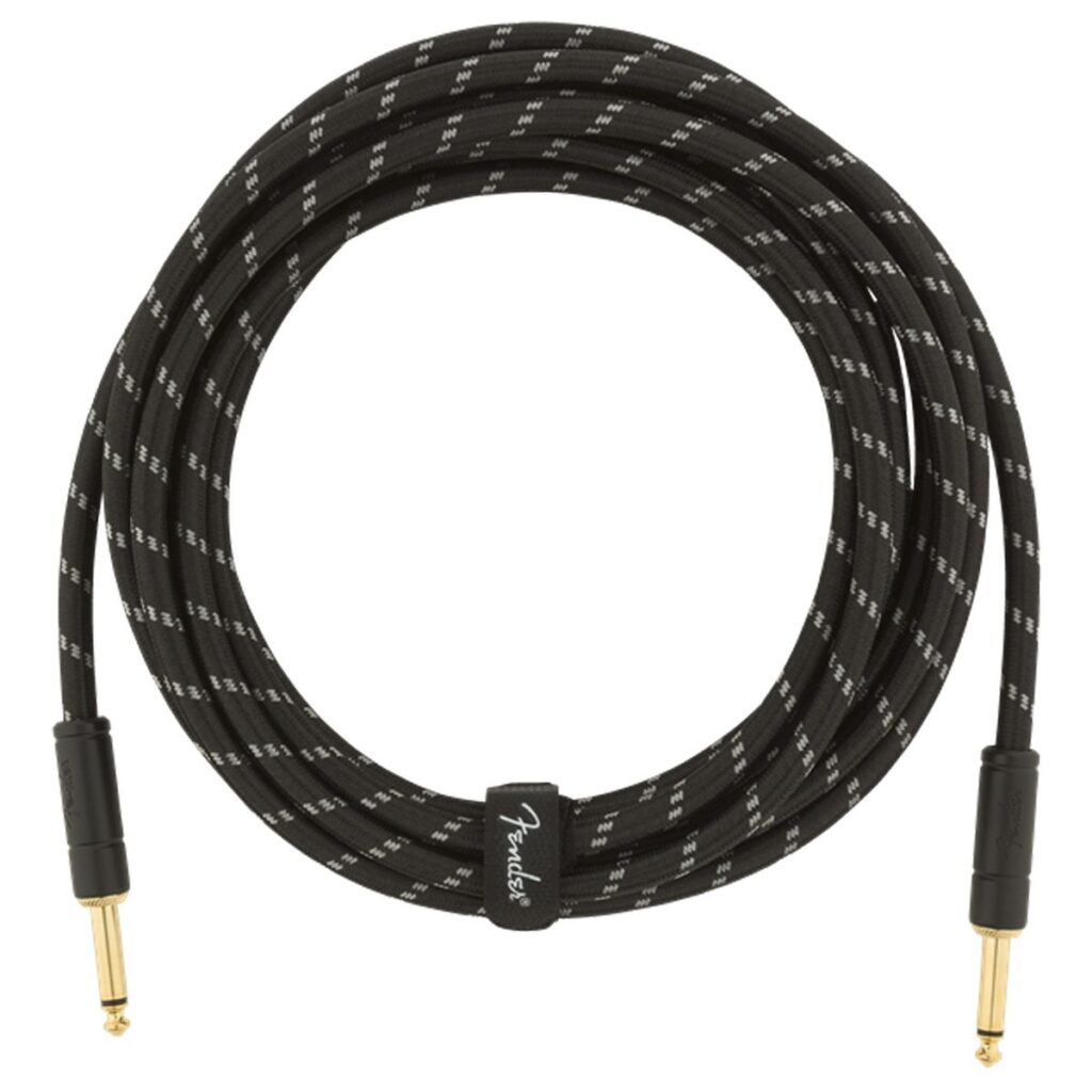 Fender Deluxe 4.5M/15ft Straight Instrument Cable Black Tweed