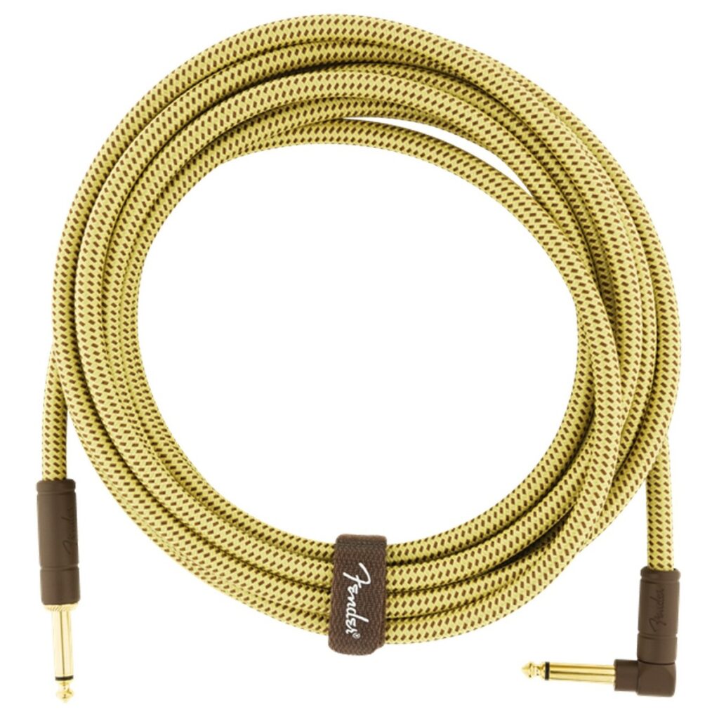 Fender Deluxe 15ft Straight/Angle Instrument Cable Tweed
