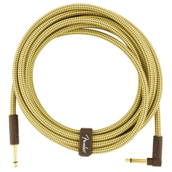 Fender Deluxe 15ft Straight/Angle Instrument Cable Tweed - Image 4