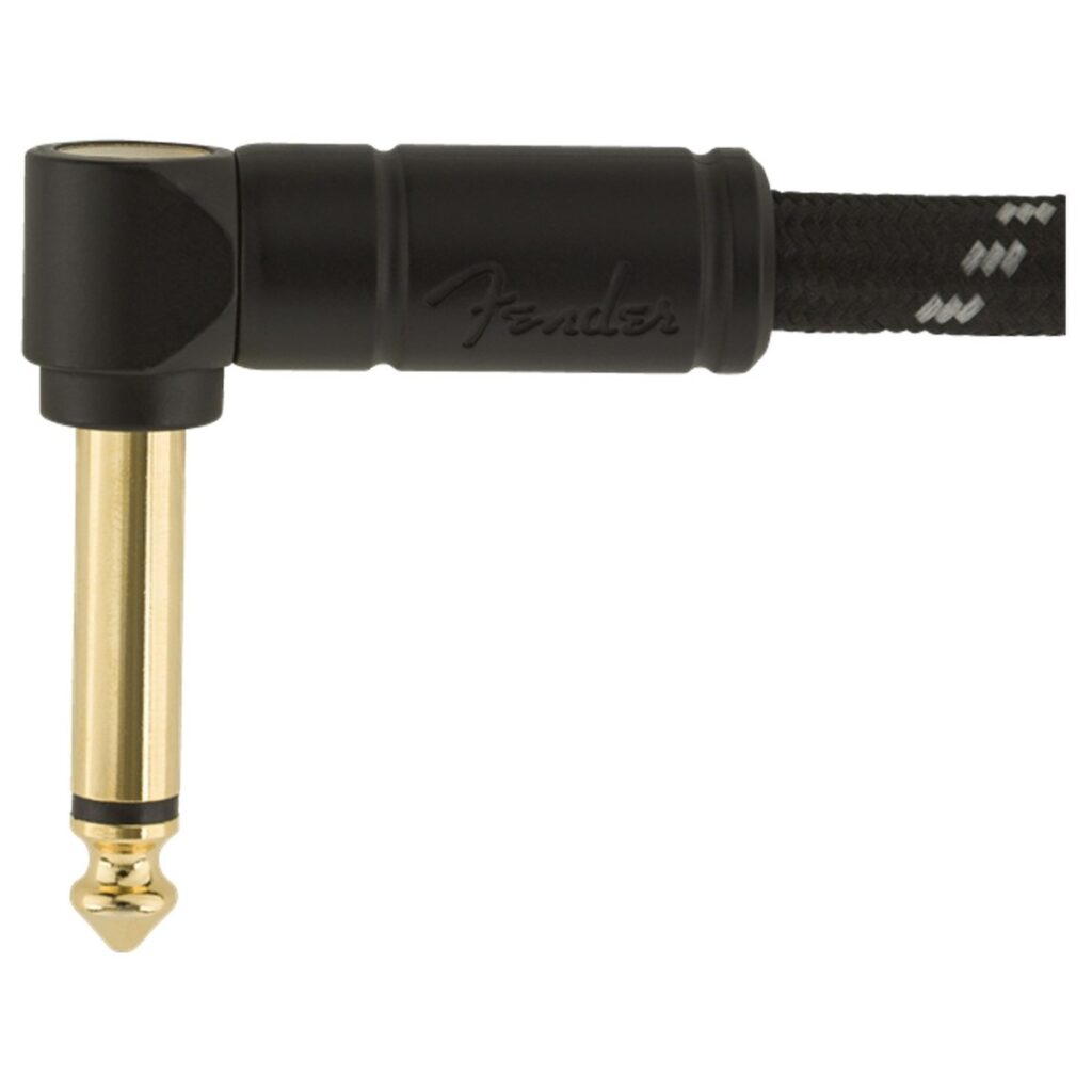 Fender Deluxe 10ft Straight/Angle Instrument Cable Black Tweed