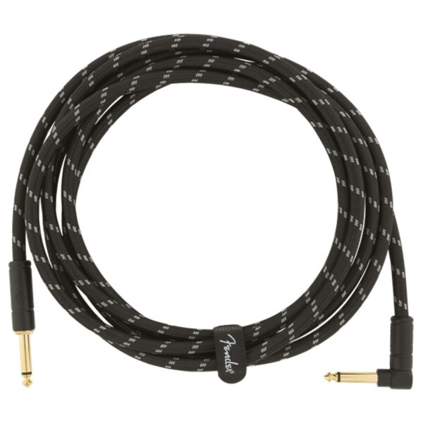 Fender Deluxe 10ft Straight/Angle Instrument Cable Black Tweed - Image 4