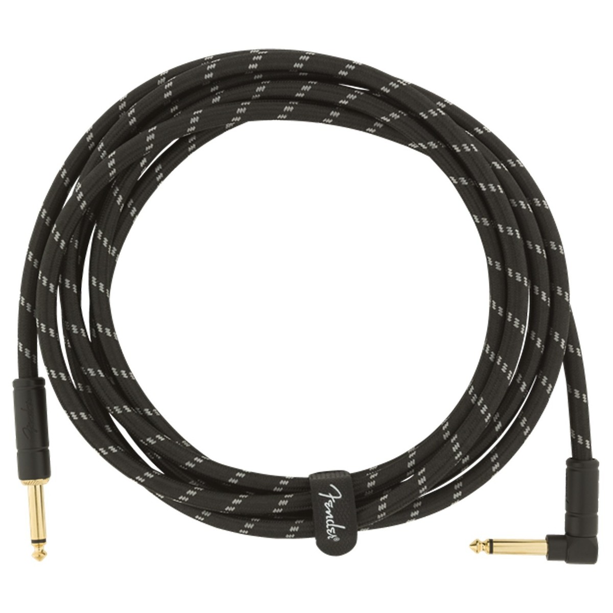 Fender Deluxe 10ft Straight/Angle Instrument Cable Black Tweed - Image 4