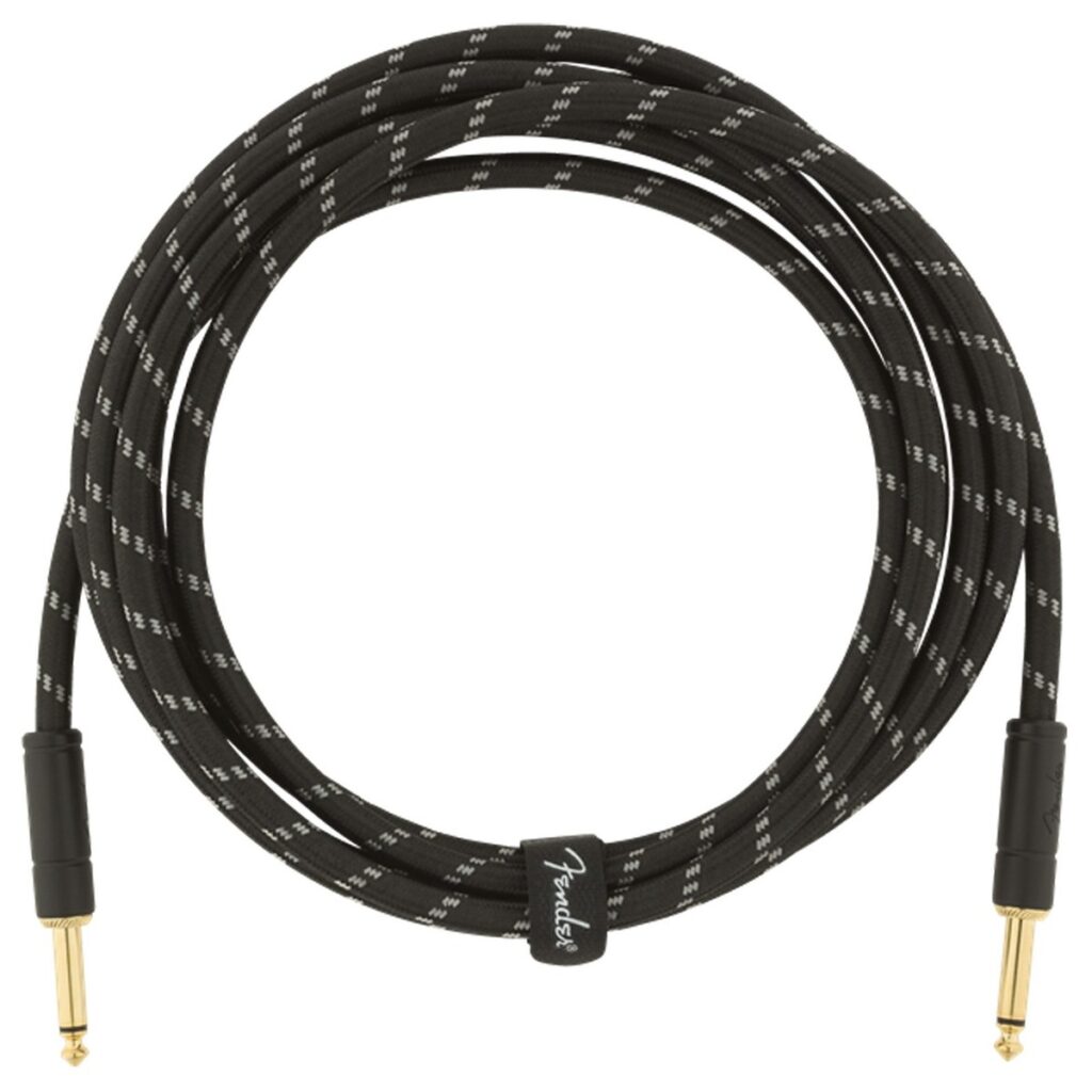 Fender Deluxe 10ft Straight Instrument Cable Black Tweed