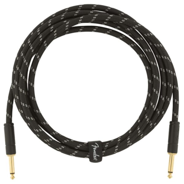 Fender Deluxe 10ft Straight Instrument Cable Black Tweed - Image 3