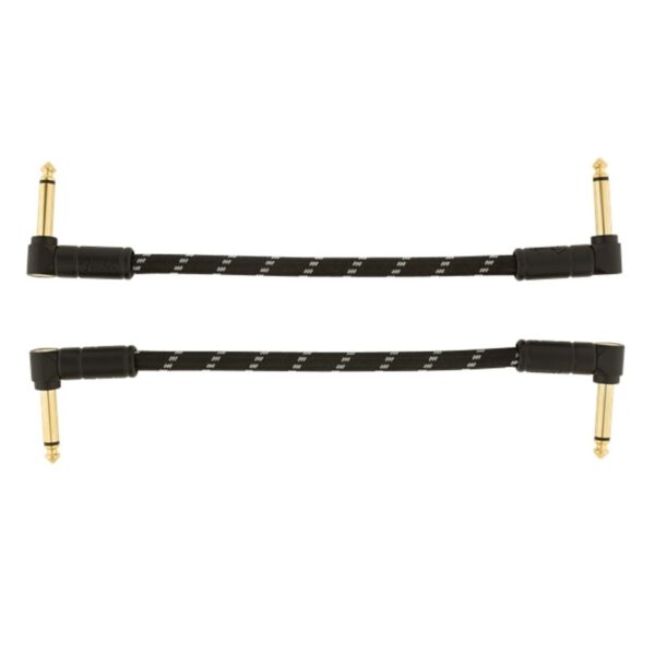 Fender Deluxe 6" Patch Cable 2 Pack Black Tweed - Image 2