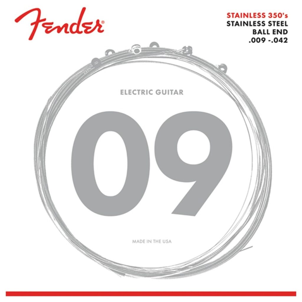 Fender Stainless 350s Guitar Strings Stainless Steel Ball End 350L Gauges .009-.042