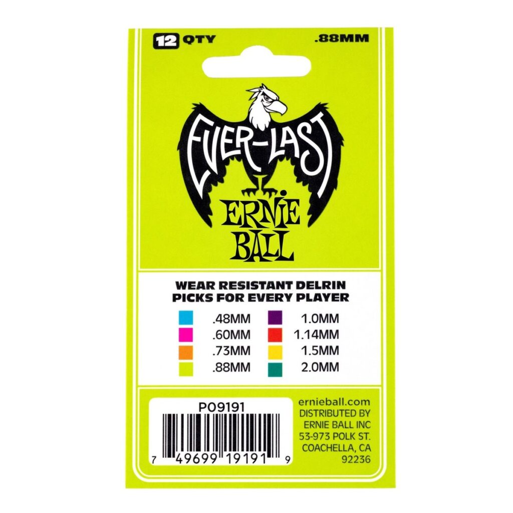 Ernie Ball P09191 Everlast 0.88mm Green 12 Pack