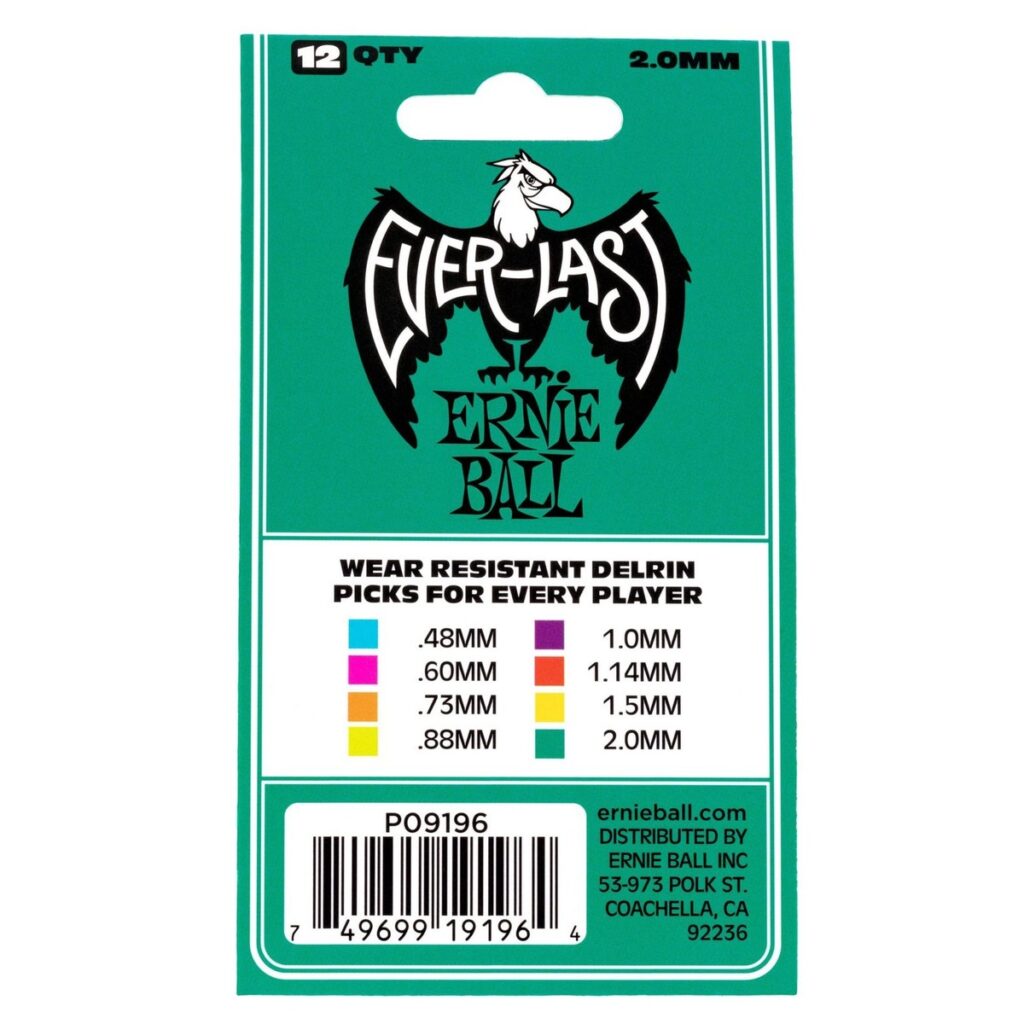 Ernie Ball P09196 Everlast 2.0mm Teal 12 Pack