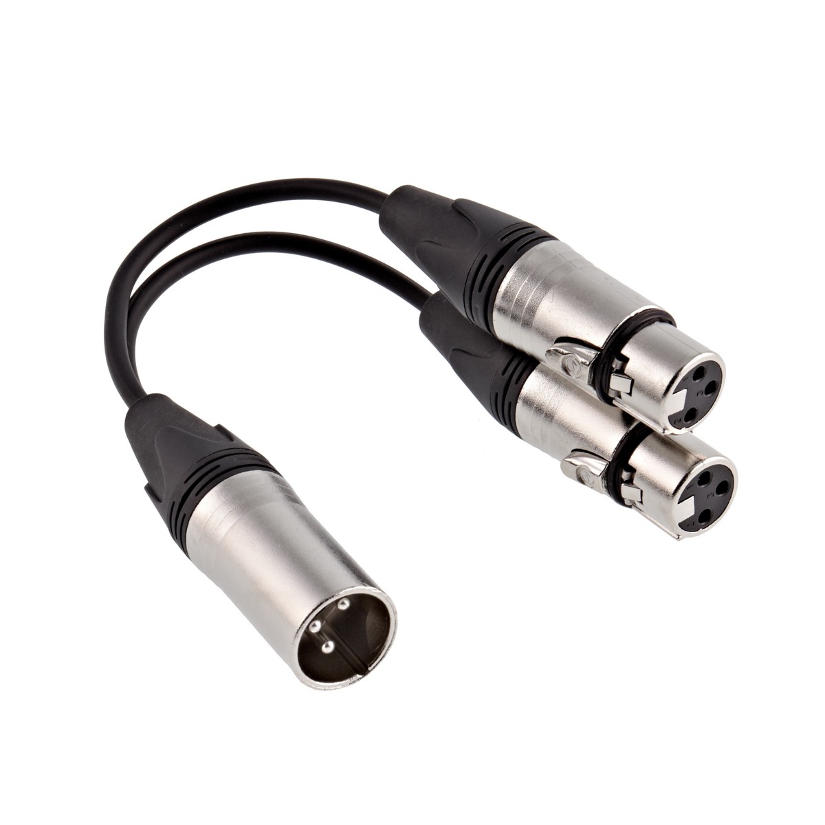 Essentials Dual XLR (F) - XLR (M) Splitter Cable 15cm - Image 1
