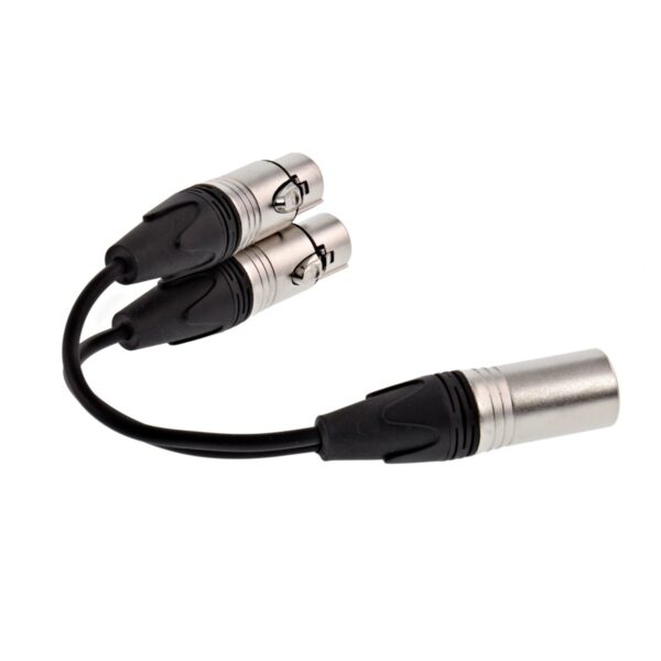 Essentials Dual XLR (F) - XLR (M) Splitter Cable 15cm - Image 2