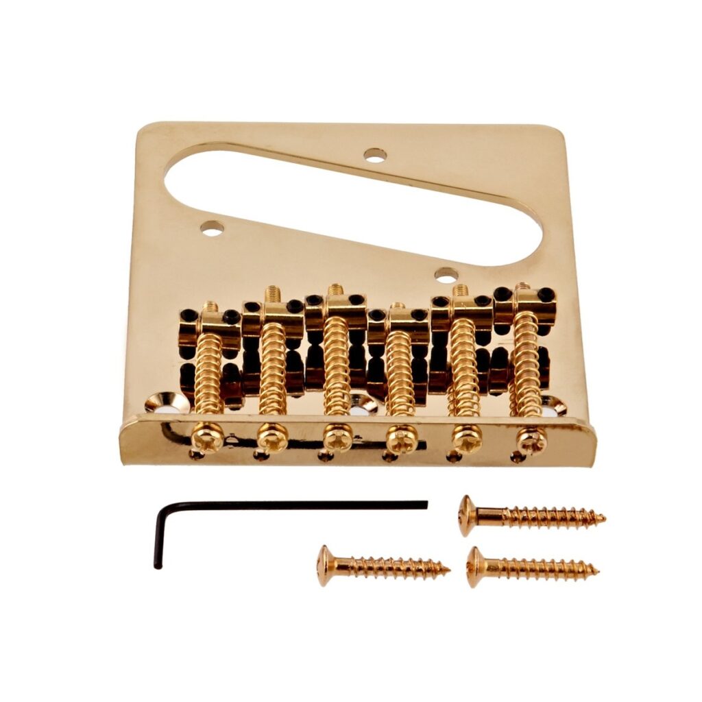 Guitarworks 6-Saddle Guitar Bridge Gold