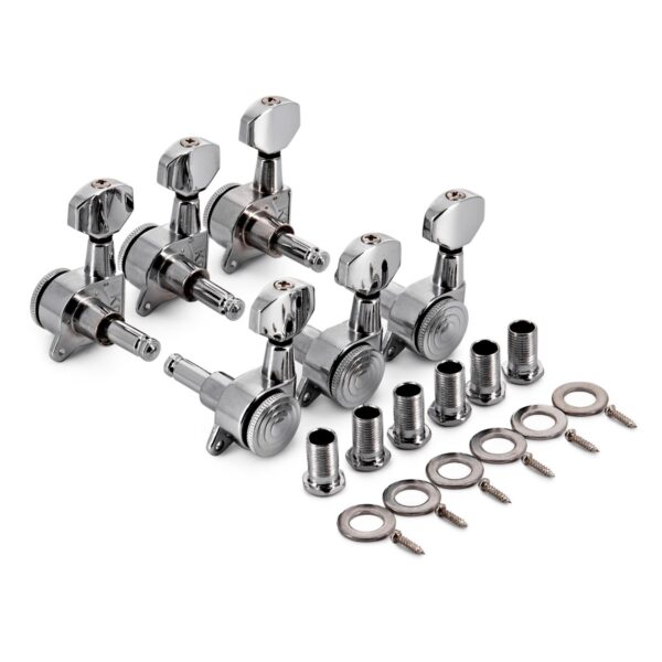 Guitarworks Locking Machine Heads 3-a-Side Chrome - Image 2