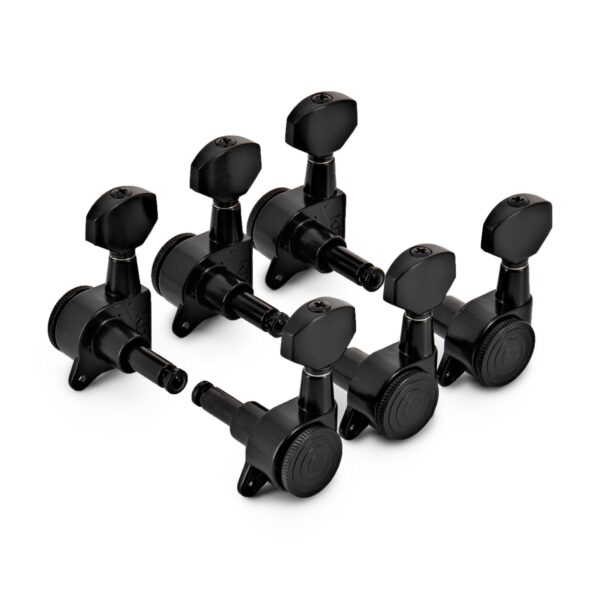 Guitarworks Locking Machine Heads 3-a-Side Black - Image 1
