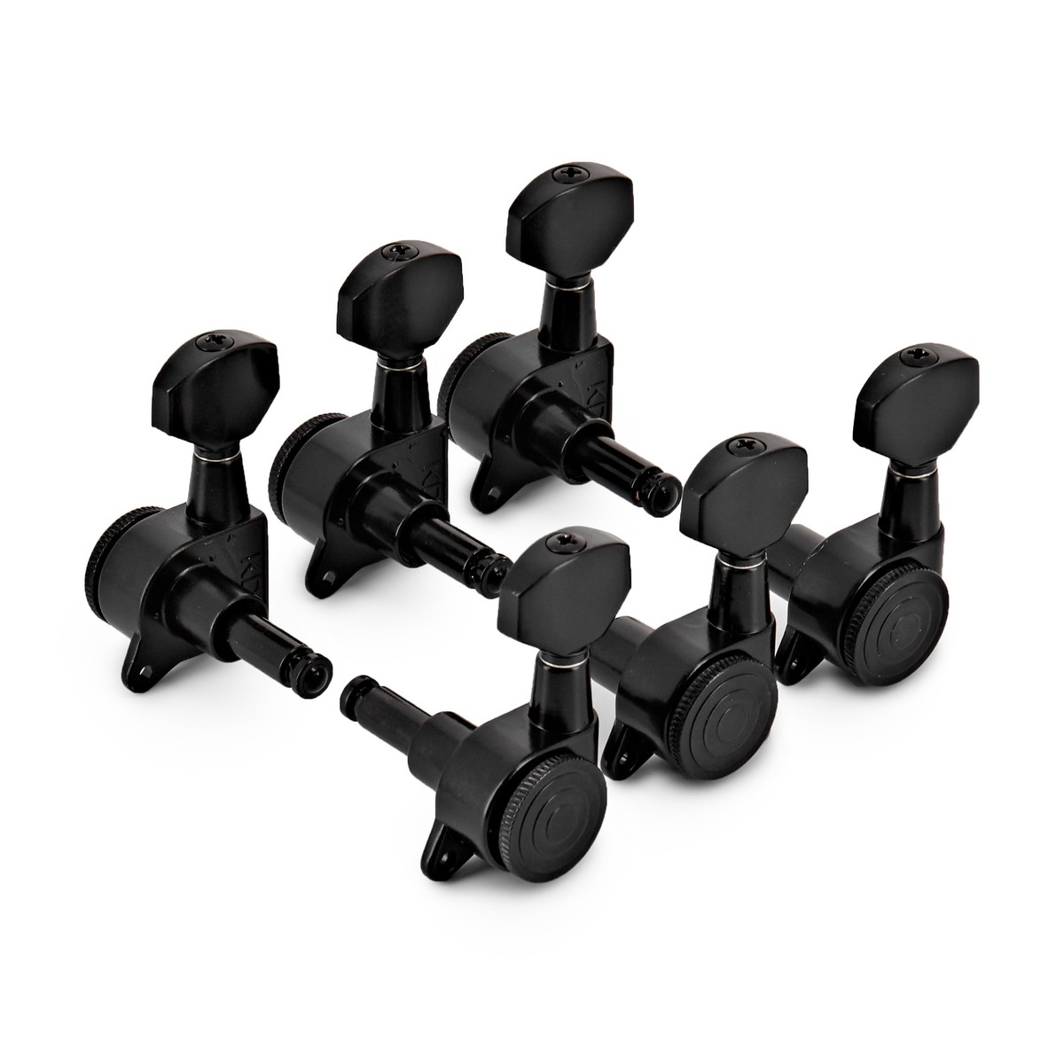 Guitarworks Locking Machine Heads 3-a-Side Black - Image 1