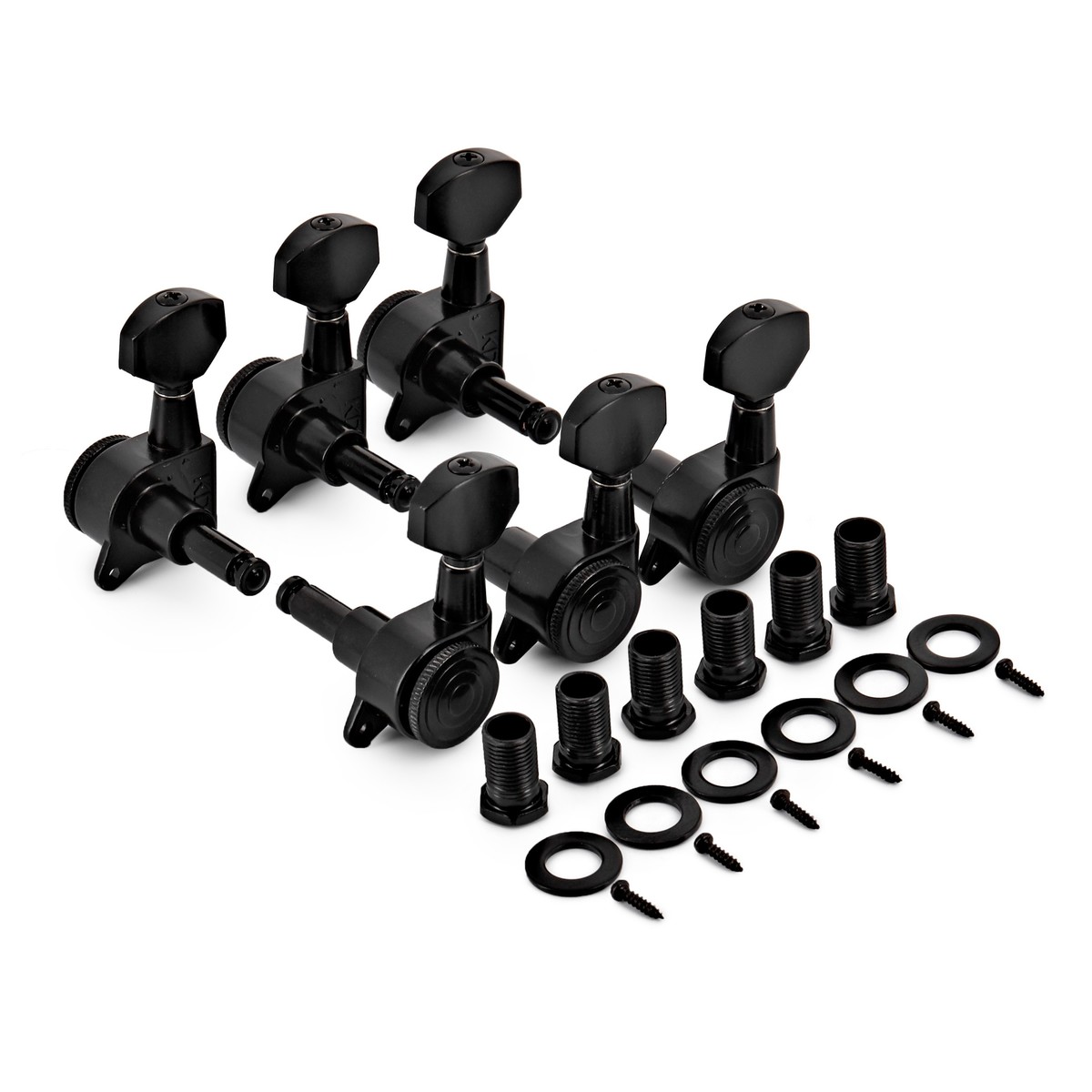 Guitarworks Locking Machine Heads 3-a-Side Black - Image 2