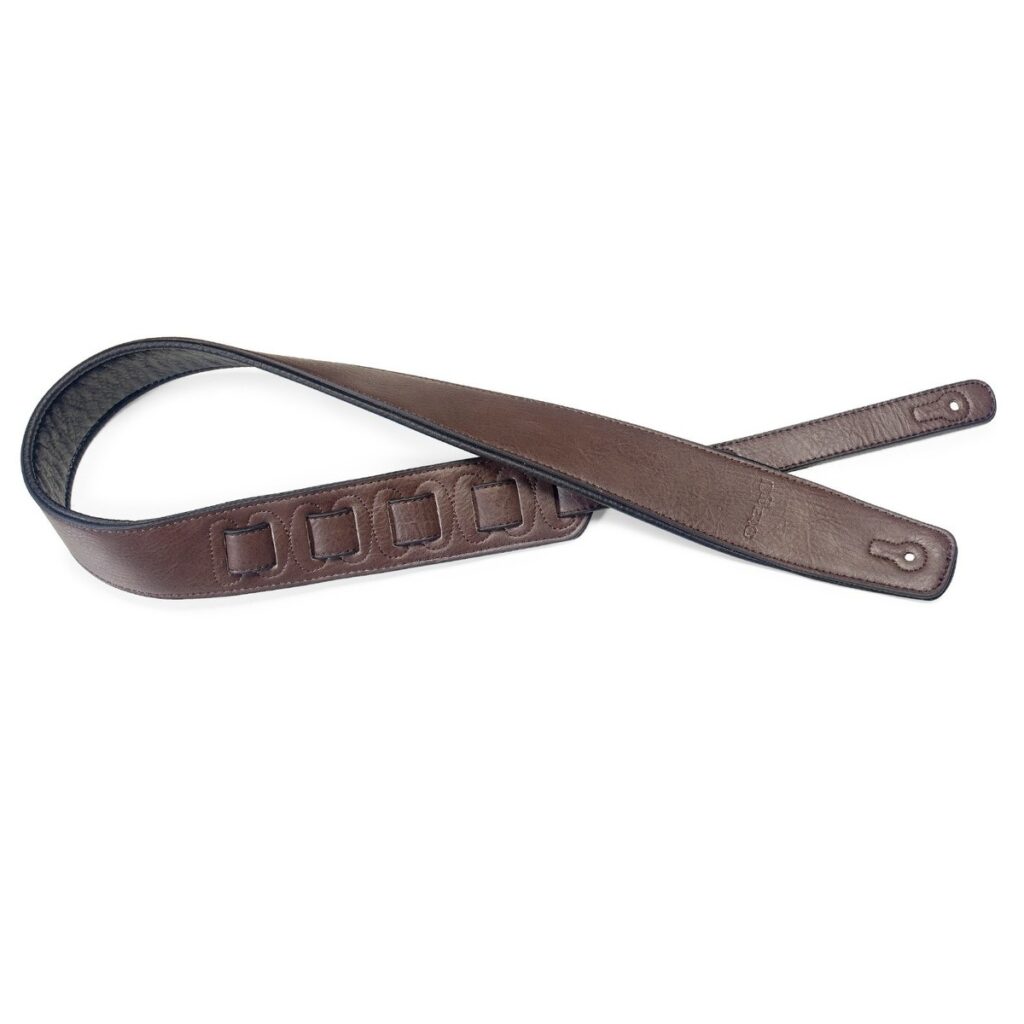Stagg Padded Leatherette Guitar Strap Dark Brown