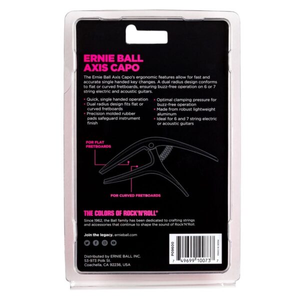 Ernie Ball P09600 Axis Capo Black - Image 3