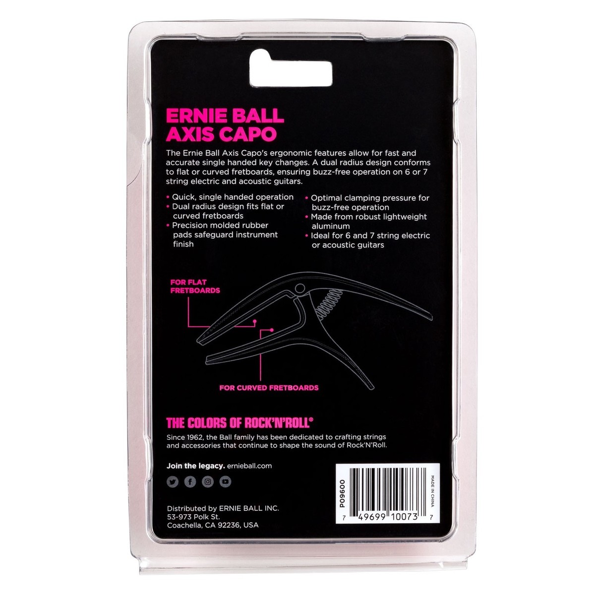 Ernie Ball P09600 Axis Capo Black - Image 3