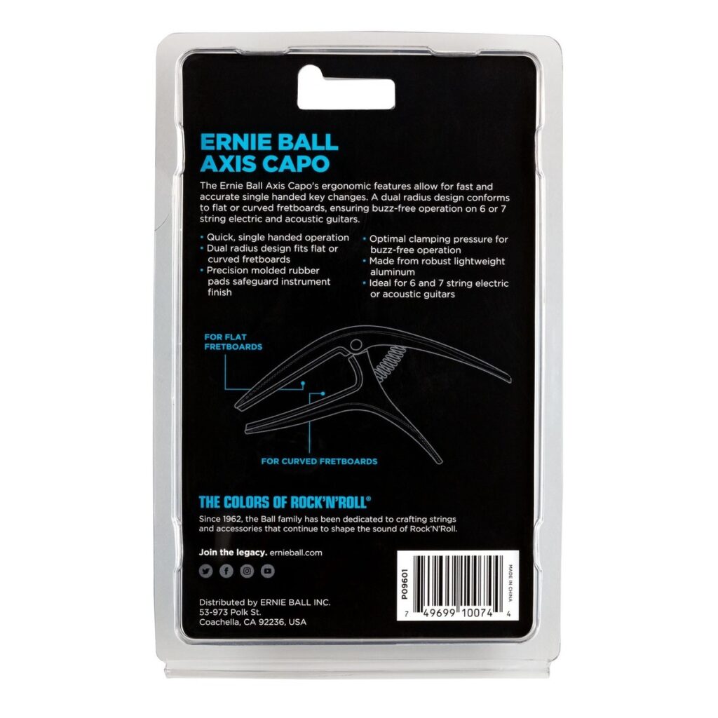 Ernie Ball P09601 Axis Capo Silver