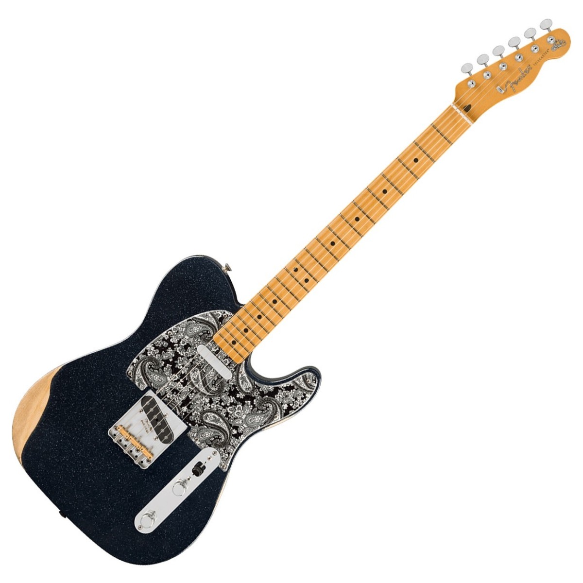 Fender Brad Paisley Road Worn Telecaster MN Black Sparkle - Image 1