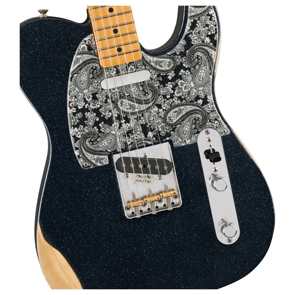 Fender Brad Paisley Road Worn Telecaster MN Black Sparkle - Image 3