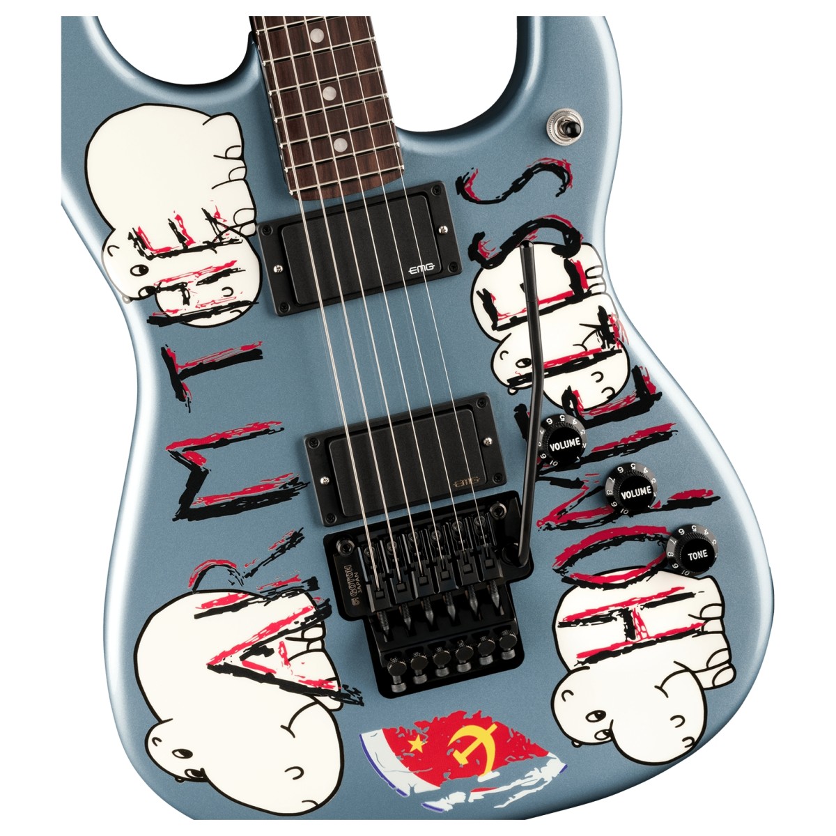 Fender Tom Morello Arm The Homeless Stratocaster RW Blue Ice Metallic - Image 3