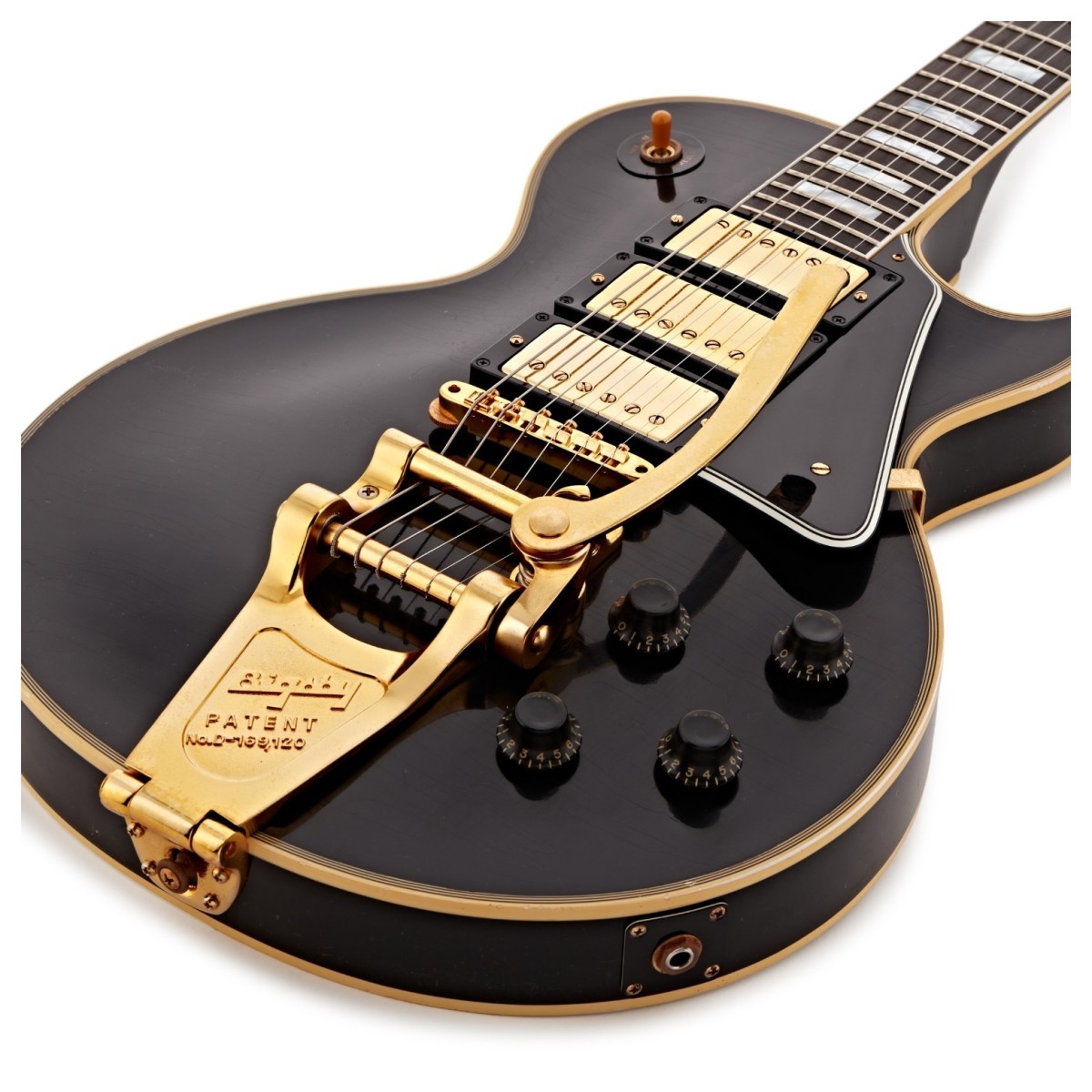 Gibson Custom 1957 Les Paul Custom Reissue 3-Pickup Bigsby Light Aged Ebony #751237 - Image 4